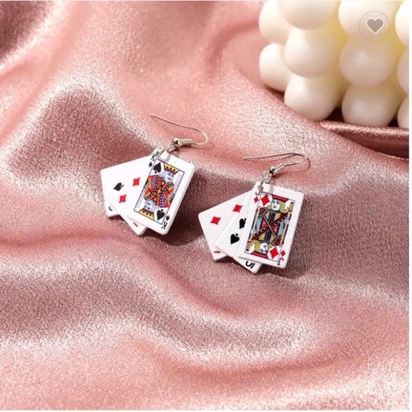 Poker Card Earrings - Picture 2 of 2